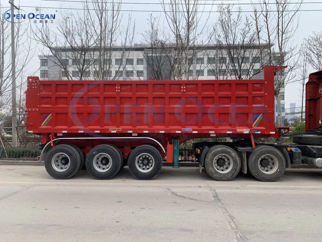 2 Axles 3axles 4 Axles 30-100 Tons Self Tipping Dump Truck Semi Trailer Price Rear Tipper Trailer