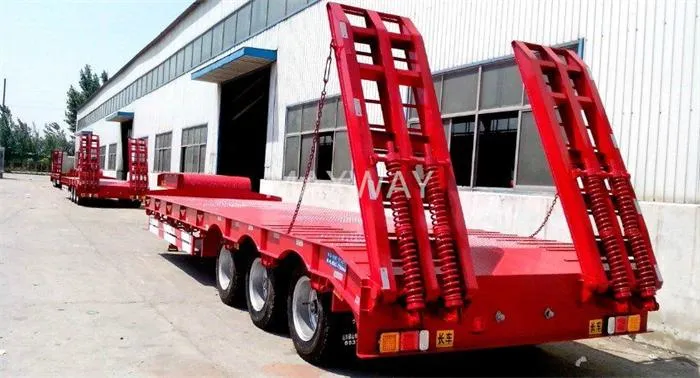 Road Construction Facility Transportation 3 4 Axles 50 Tons 80t Low Bed Trailer for Sale in Nigeria